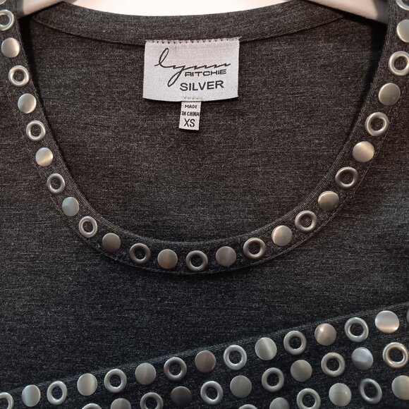 Lynn Ritchie Ponte Nail Head Dress In Heather Gray - XS - Picture 5 of 5